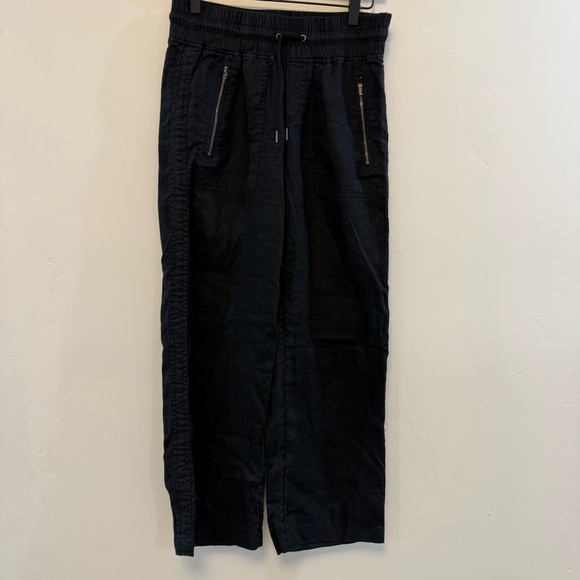 ATHLETA Cabo Linen Wide Leg Pants Black 4/p - Picture 2 of 12
